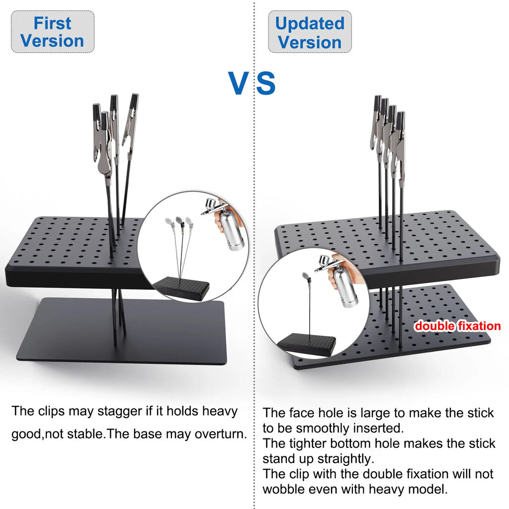 Evemodel 14X9 Holes Painting Stand Base 10pcs 20pcs Alligator Clips With Rubber Cover Set Updated Modeling Tools GJJC09