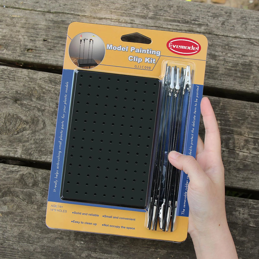 Evemodel 14X9 Holes Painting Stand Base 10pcs 20pcs Alligator Clips With Rubber Cover Set Updated Modeling Tools GJJC09