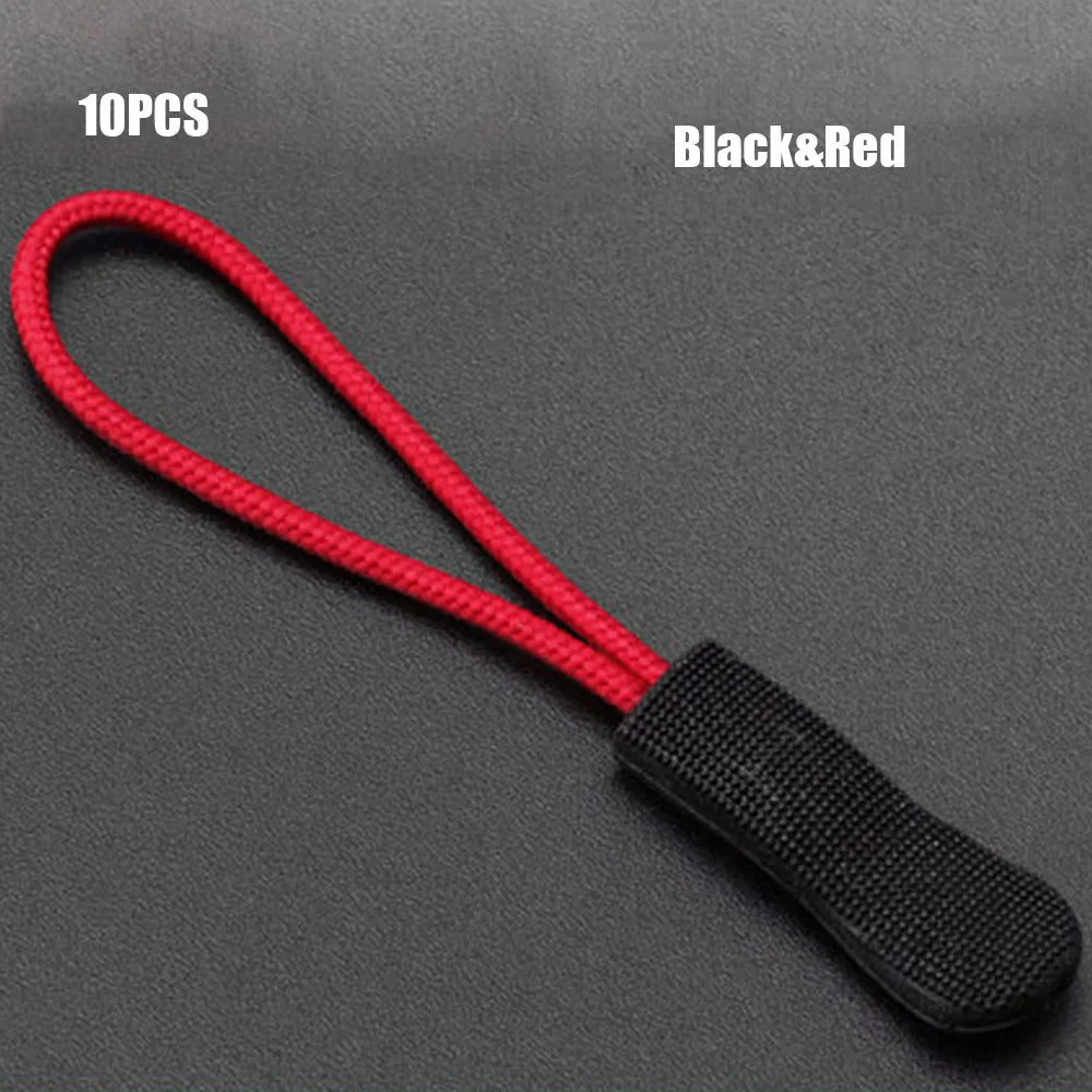 10pcs Replacement Zipper Clip Broken Buckle Zipper Pull Puller End Rope Tag Fixer Zip Cord for Travel Bag Suitcase Tent Backpack