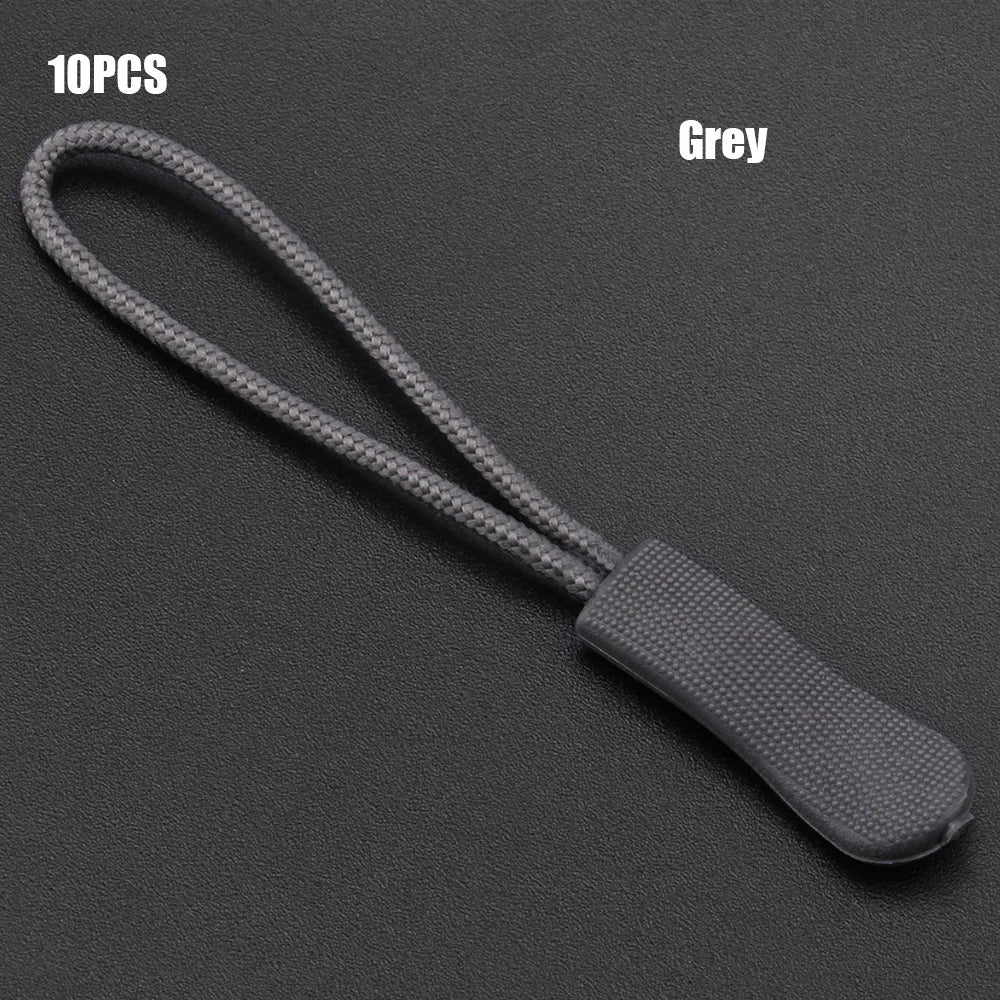 10pcs Replacement Zipper Clip Broken Buckle Zipper Pull Puller End Rope Tag Fixer Zip Cord for Travel Bag Suitcase Tent Backpack