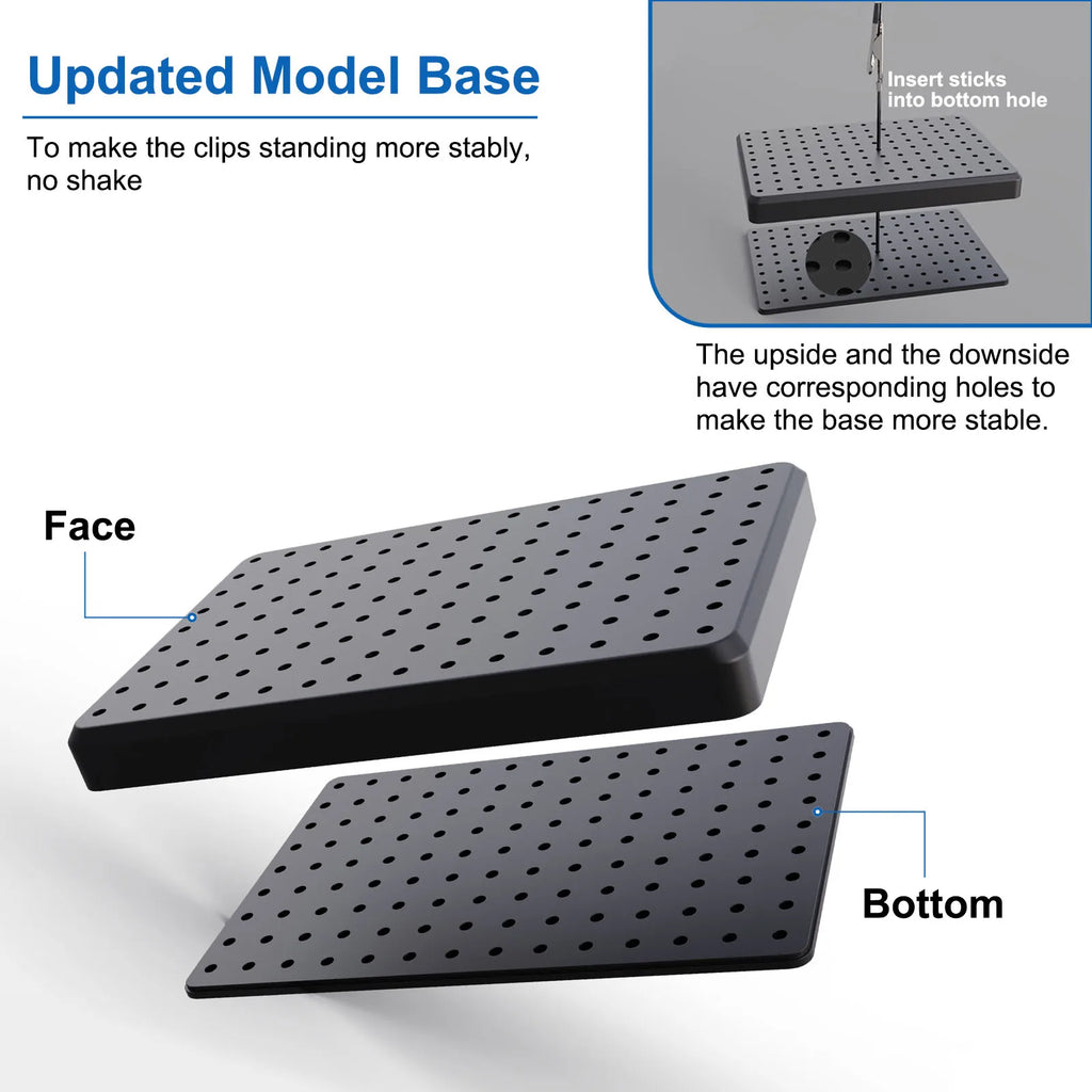 Evemodel 14X9 Holes Painting Stand Base 10pcs 20pcs Alligator Clips With Rubber Cover Set Updated Modeling Tools GJJC09