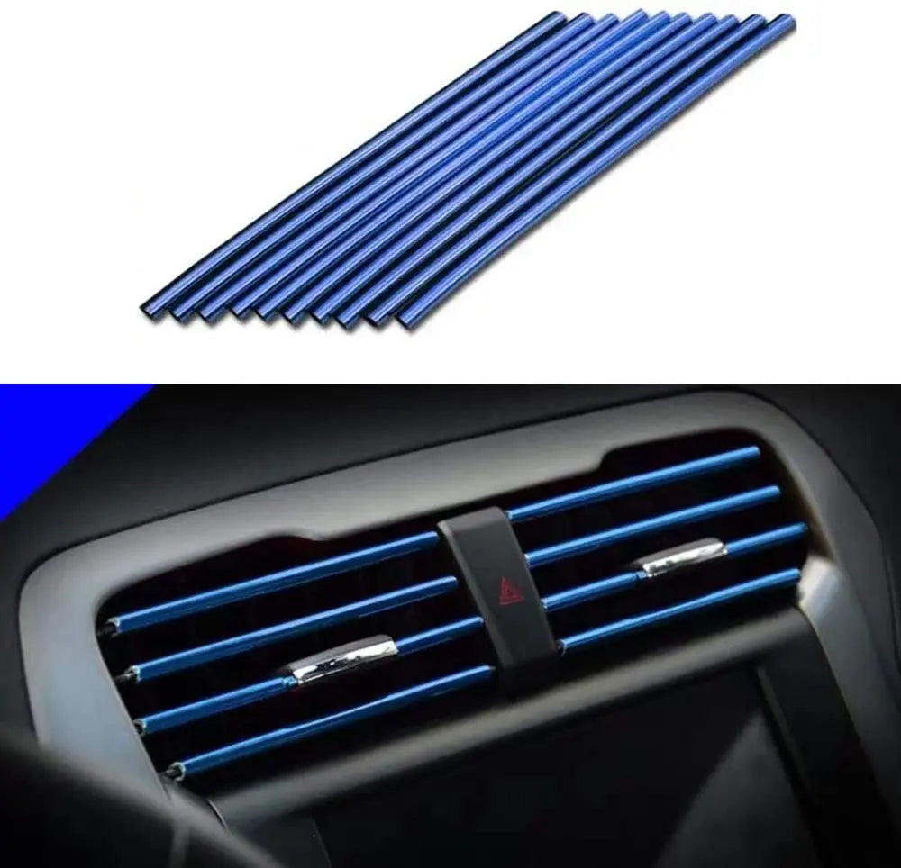 10 Pcs Car Air Vent Grille decoration Trim Sticker U Style Air Conditioner Outlet Decoration Strip Car Decoration