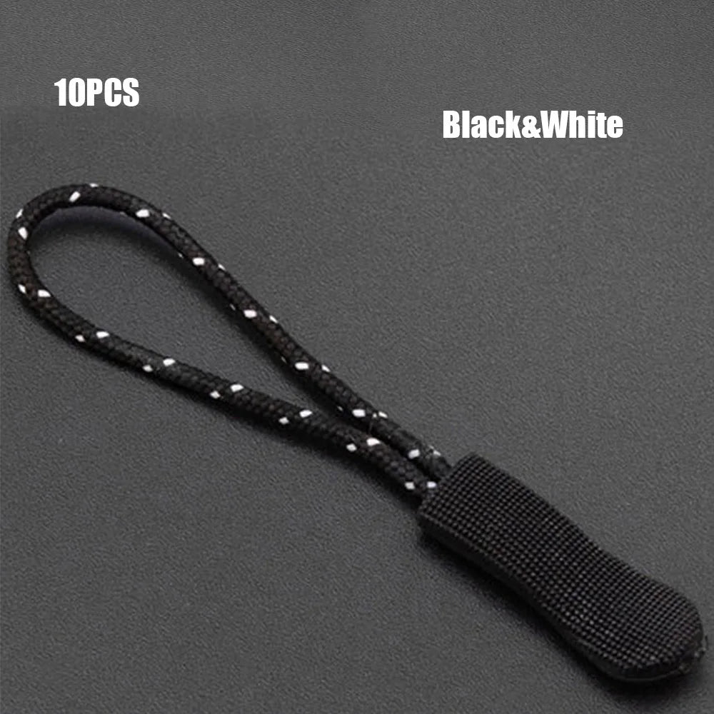 10pcs Replacement Zipper Clip Broken Buckle Zipper Pull Puller End Rope Tag Fixer Zip Cord for Travel Bag Suitcase Tent Backpack