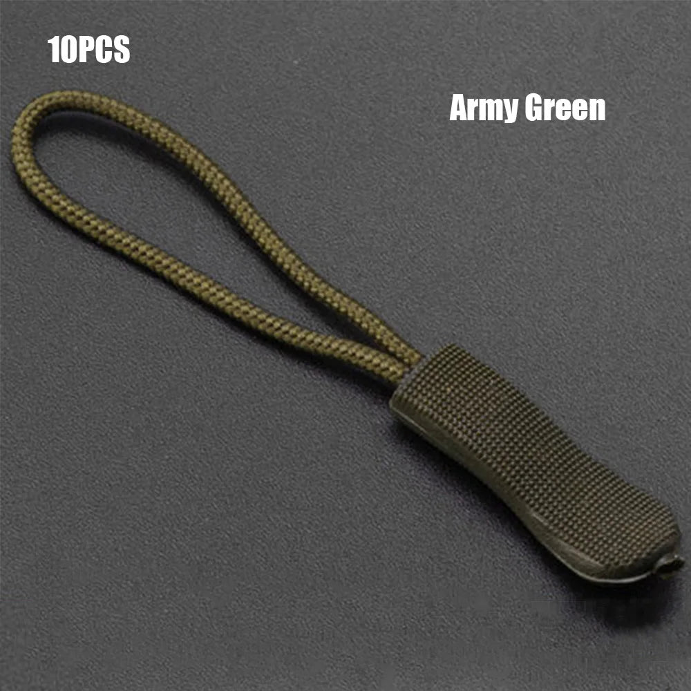 10pcs Replacement Zipper Clip Broken Buckle Zipper Pull Puller End Rope Tag Fixer Zip Cord for Travel Bag Suitcase Tent Backpack