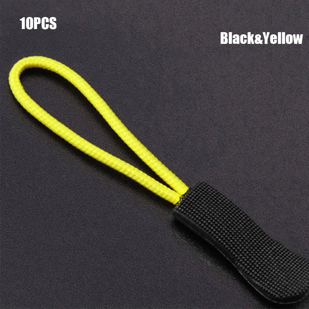 10pcs Replacement Zipper Clip Broken Buckle Zipper Pull Puller End Rope Tag Fixer Zip Cord for Travel Bag Suitcase Tent Backpack