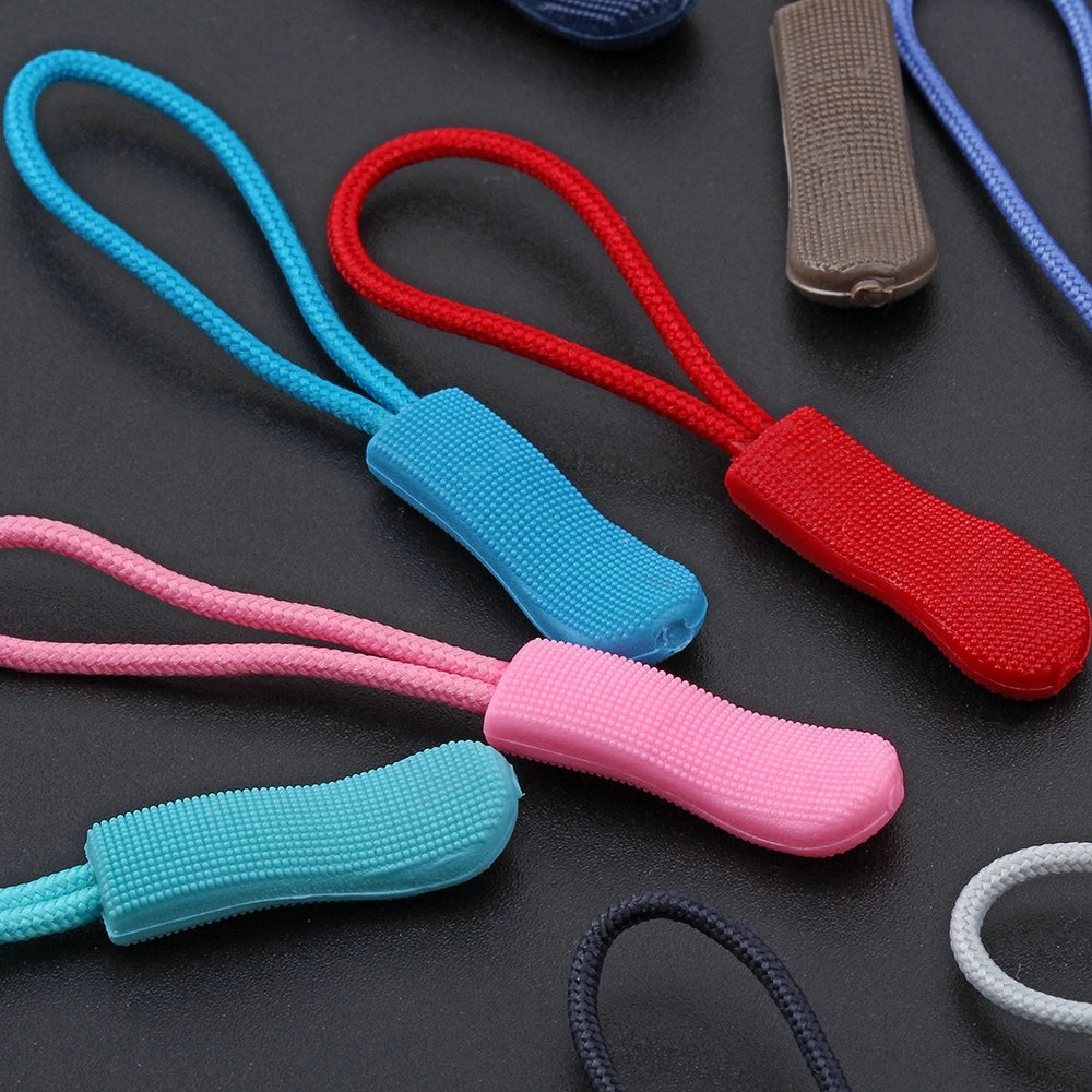 10pcs Replacement Zipper Clip Broken Buckle Zipper Pull Puller End Rope Tag Fixer Zip Cord for Travel Bag Suitcase Tent Backpack
