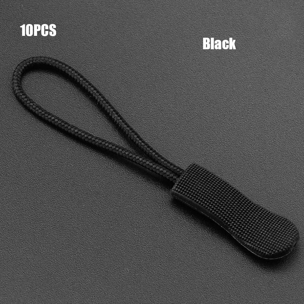 10pcs Replacement Zipper Clip Broken Buckle Zipper Pull Puller End Rope Tag Fixer Zip Cord for Travel Bag Suitcase Tent Backpack