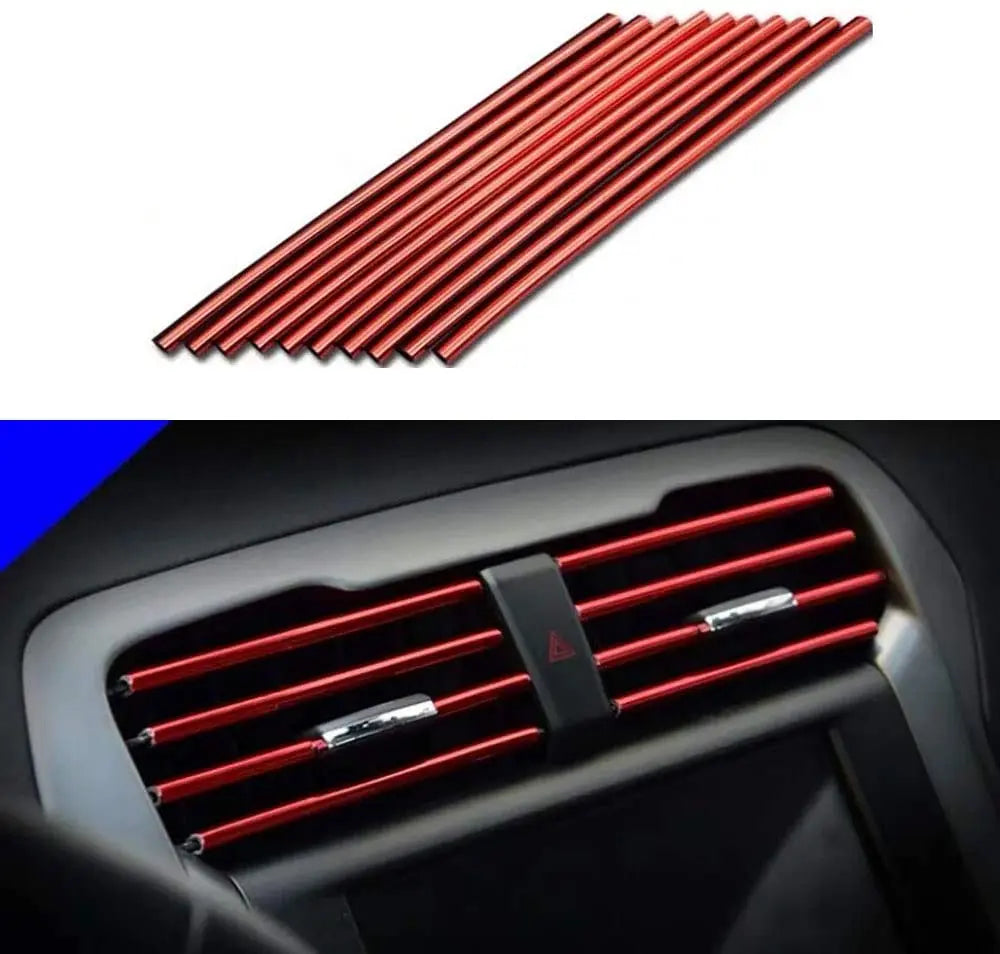10 Pcs Car Air Vent Grille decoration Trim Sticker U Style Air Conditioner Outlet Decoration Strip Car Decoration