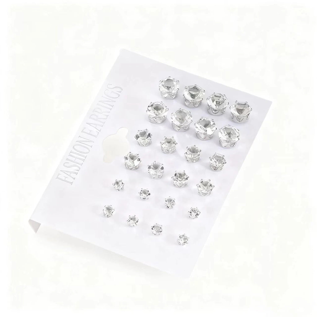 New 12 pairs/set white glossy round earrings for both men and women