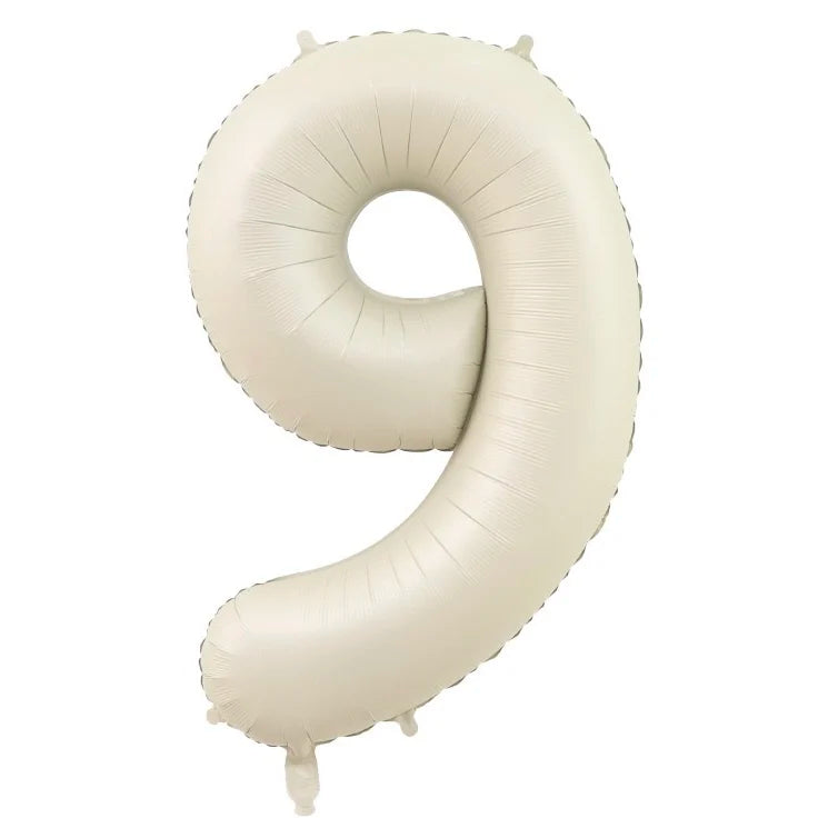 32/40inch Cream Caramel Big Number Foil Balloons 0 1 2 3 4 5 6 7 8 9 Balls White Color Wedding Birthday Party Decor Baby Shower