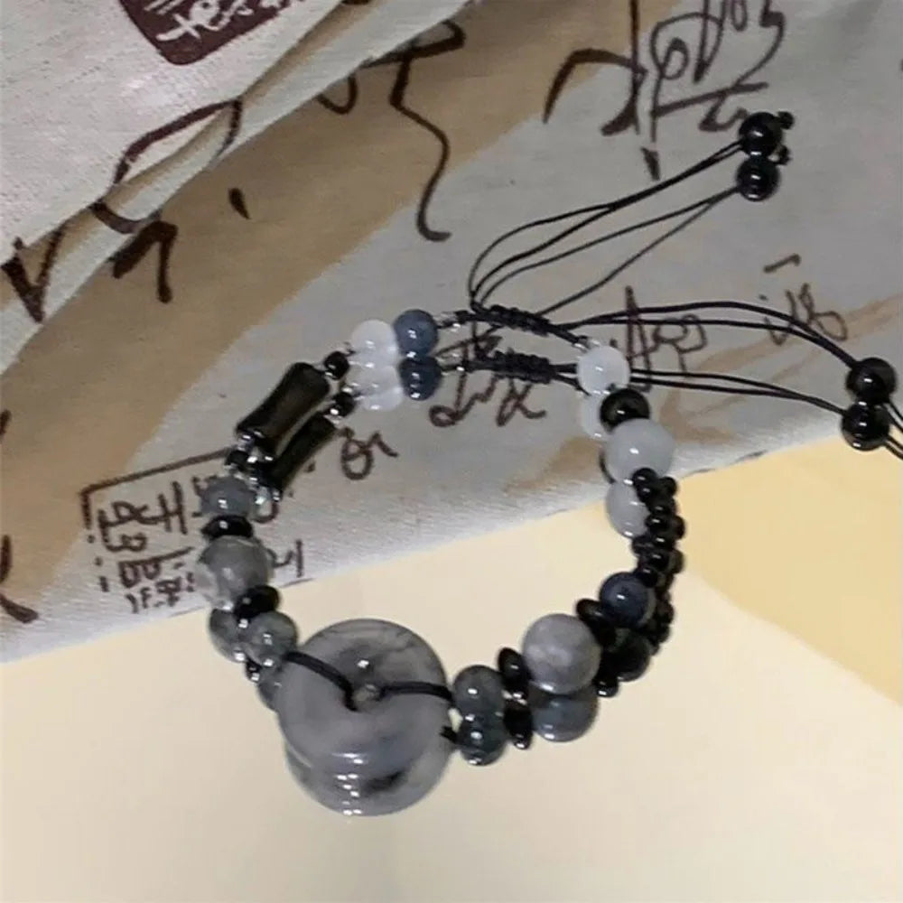 Fashion Bamboo Beads Chinese Style Beaded Bracelet Chinese Style Beaded Braided Rope Bracelet Vintage Antique Bracelet