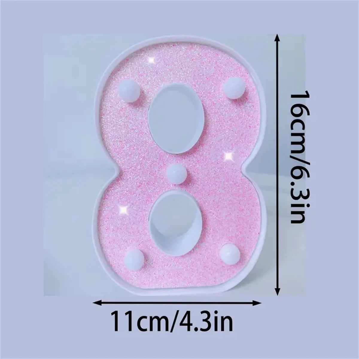 1PC Pink English letter and number lights, proposal and confession, birthday party atmosphere, surprise scene, decoration lights