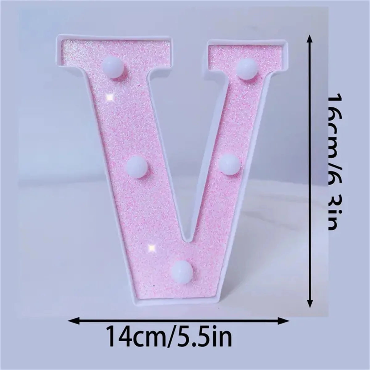 1PC Pink English letter and number lights, proposal and confession, birthday party atmosphere, surprise scene, decoration lights