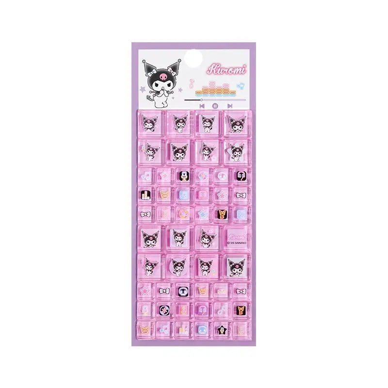 Sanrio Hello Kitty 3D Square Stickers Anime Phone Laptop Luggage Decoration Creative DIY Rhinestone Decal Kids Toys Cartoon Gift