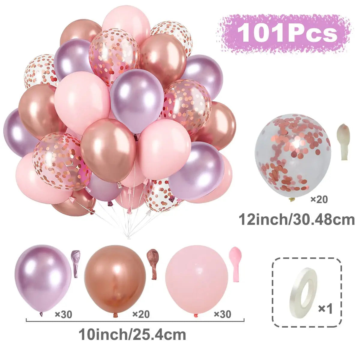 31/36/37/51/101Pcs Metallic Balloons Pearl Latex Balloon Gold Confetti Balloons for Birthday Weddings Baby Shower Party Decor