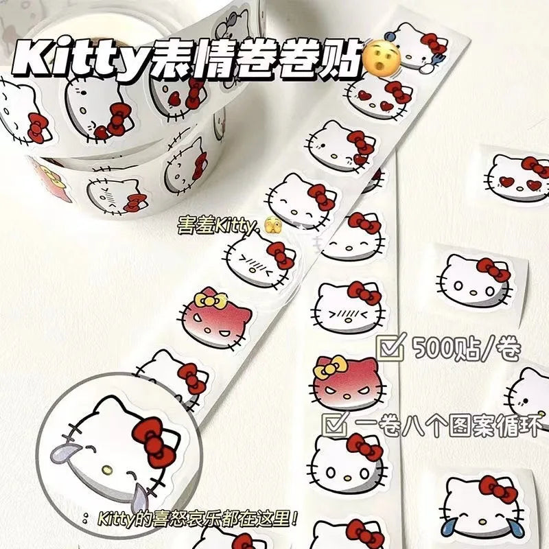 500pcs/roll Cartoon Graffiti Stickers Kitty Cat DIY Phone Guitar Laptop Notebook Suitcase Waterproof Sticker Kids Toy