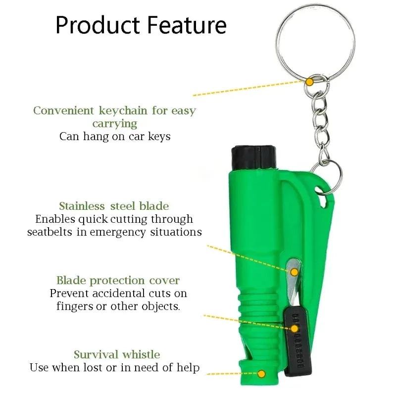 Safety Hammer with Rescue Whistle, Car Escape Tool,2-in-1 Window Breaker Seatbelt Cutter, Compact Emergency Escape Tool for Car
