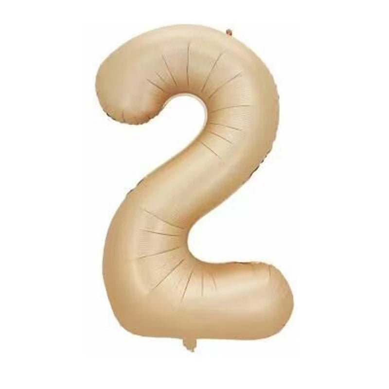 32/40inch Cream Caramel Big Number Foil Balloons 0 1 2 3 4 5 6 7 8 9 Balls White Color Wedding Birthday Party Decor Baby Shower