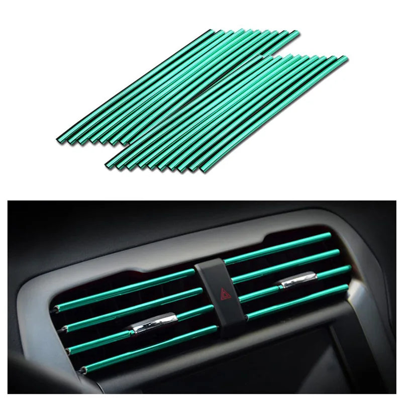 10 Pcs Car Air Vent Grille decoration Trim Sticker U Style Air Conditioner Outlet Decoration Strip Car Decoration