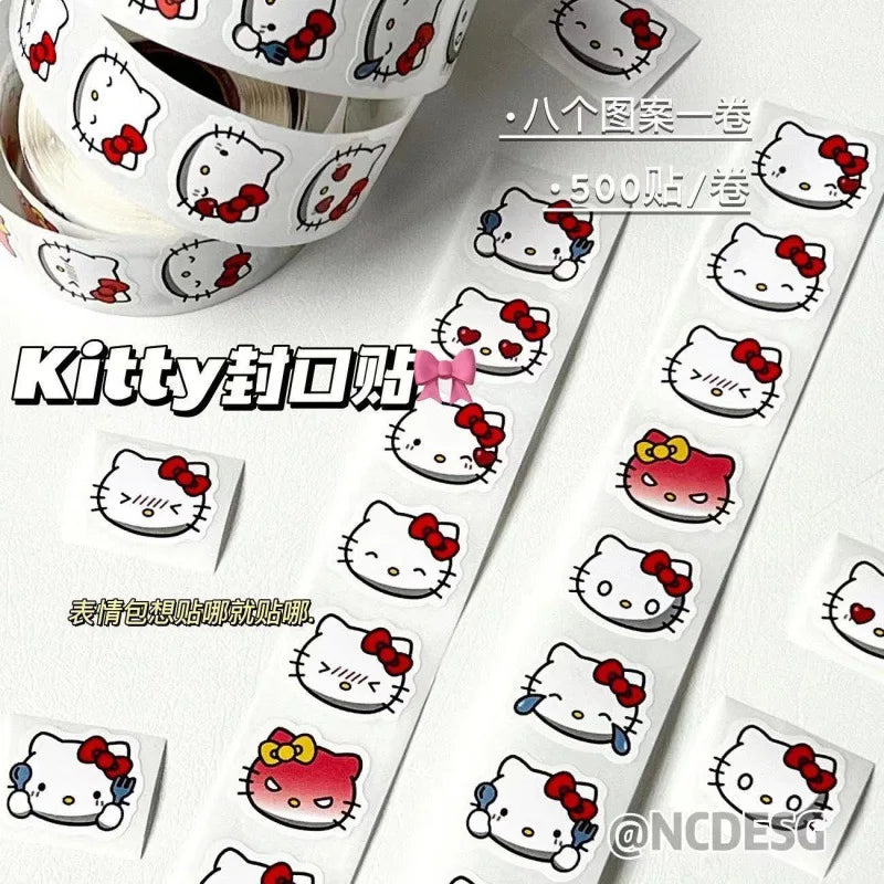 500pcs/roll Cartoon Graffiti Stickers Kitty Cat DIY Phone Guitar Laptop Notebook Suitcase Waterproof Sticker Kids Toy