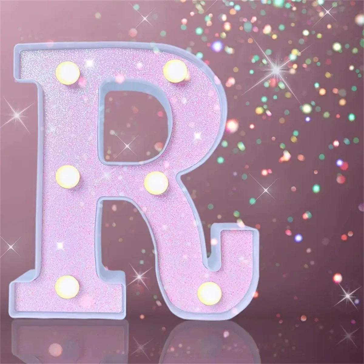 1PC Pink English letter and number lights, proposal and confession, birthday party atmosphere, surprise scene, decoration lights