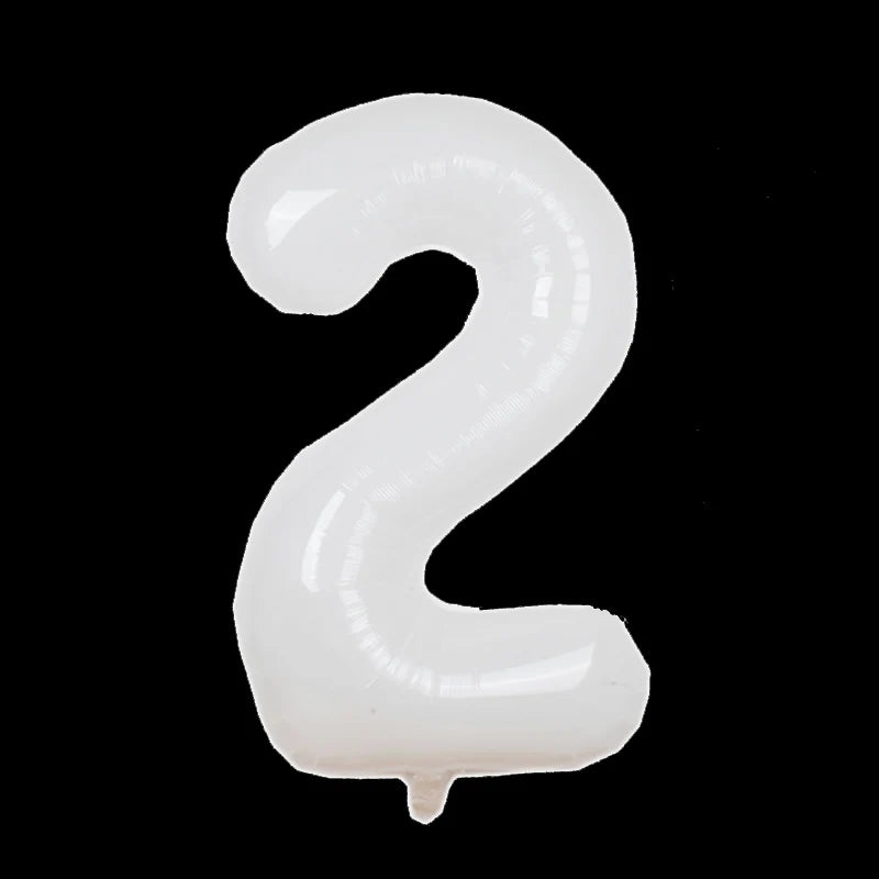 32/40inch Cream Caramel Big Number Foil Balloons 0 1 2 3 4 5 6 7 8 9 Balls White Color Wedding Birthday Party Decor Baby Shower