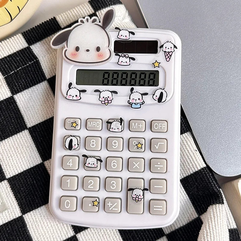 Sanrio Mini Electronic Calculator Hello Kitty Cinnamoroll Kawaii 8 Digit Calculator Portable Cartoon Office School Supplies Gift