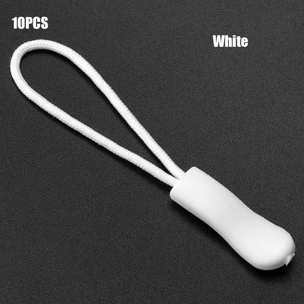 10pcs Replacement Zipper Clip Broken Buckle Zipper Pull Puller End Rope Tag Fixer Zip Cord for Travel Bag Suitcase Tent Backpack