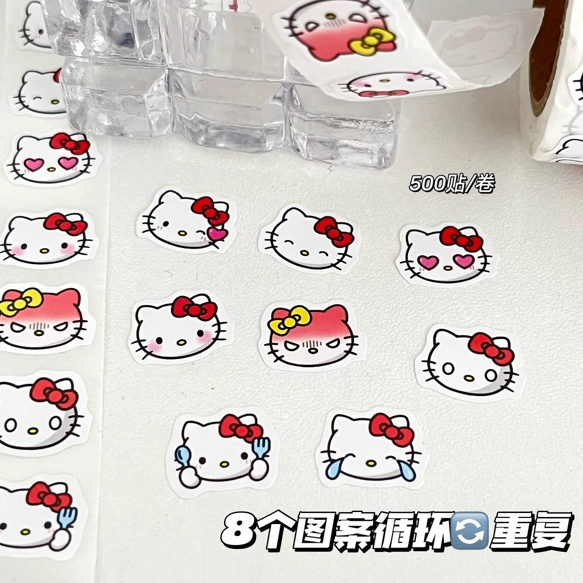500pcs/roll Cartoon Graffiti Stickers Kitty Cat DIY Phone Guitar Laptop Notebook Suitcase Waterproof Sticker Kids Toy