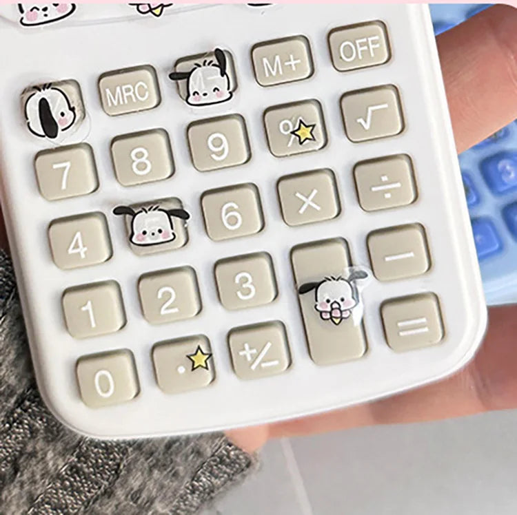 Sanrio Mini Electronic Calculator Hello Kitty Cinnamoroll Kawaii 8 Digit Calculator Portable Cartoon Office School Supplies Gift