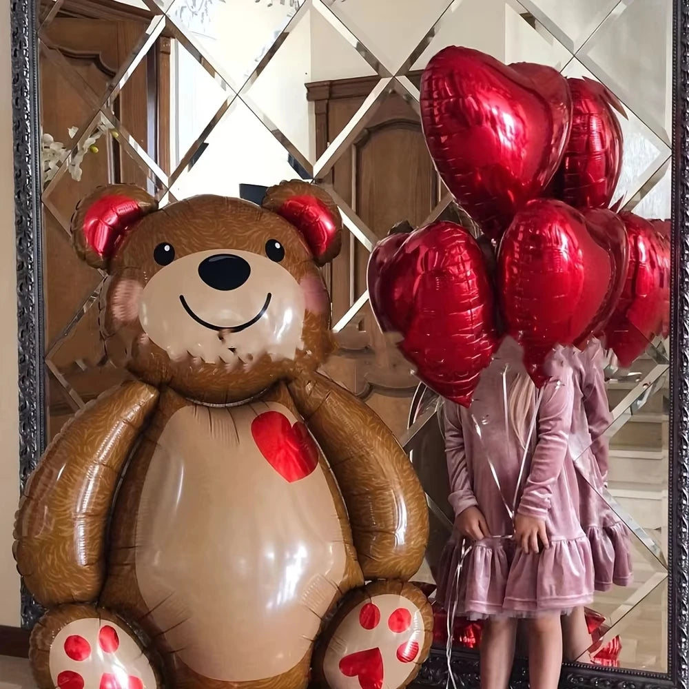 1pc Large Bear Foil Balloon - Birthday Wedding Party Decoration, Huge Aluminum Film Balloon for Event Background
