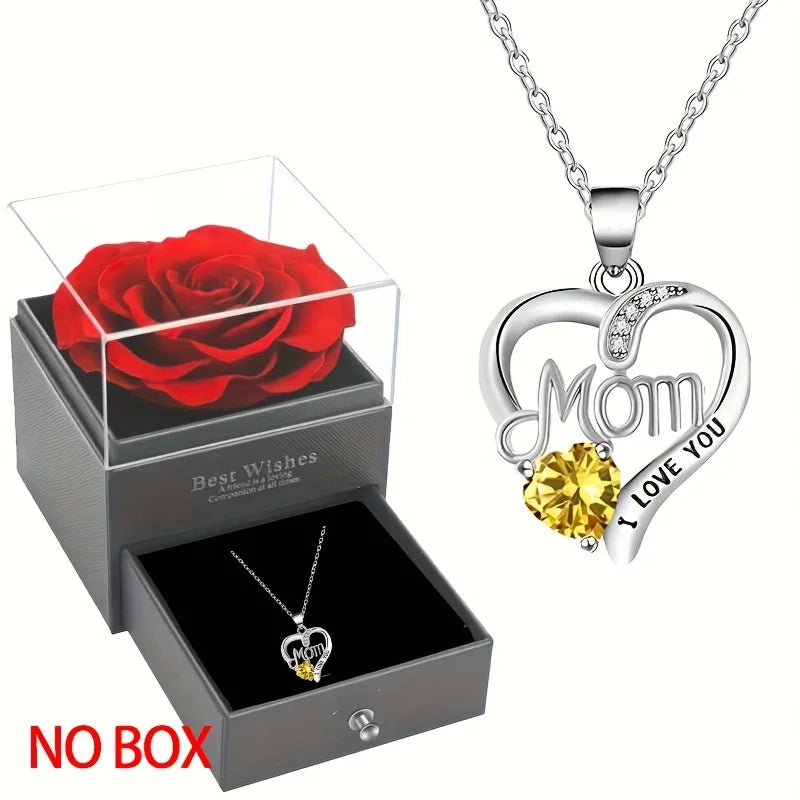 Elegant Style Heart shaped Pendant Necklace Hollow Design Mother's Day Gift Party Suitable for Best Friends Without Box