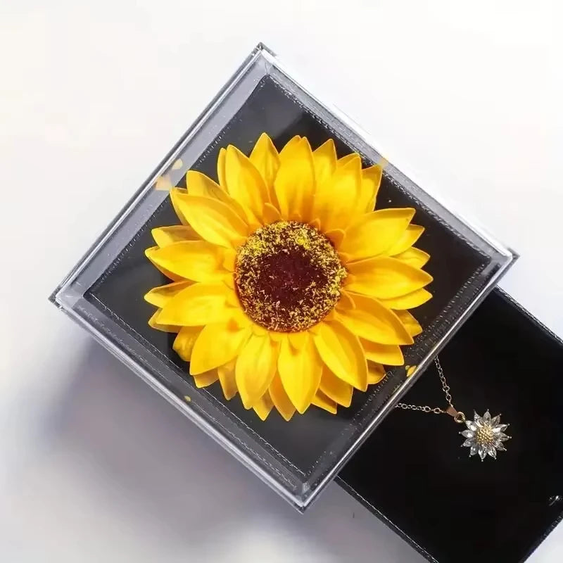 Beautiful Sunflower Necklace Made of Stainless Steel for Women Daily