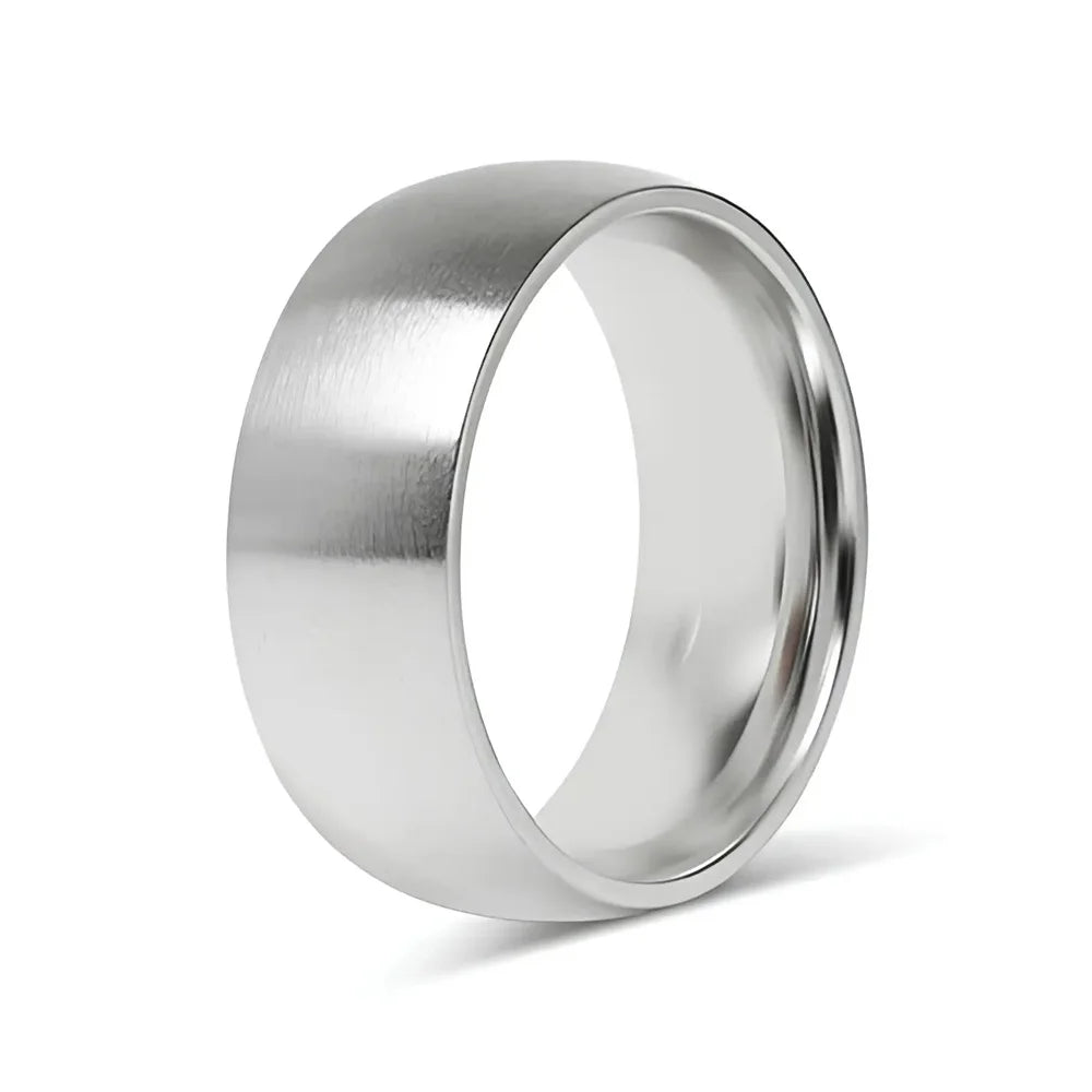 Surgical 316L Stainless Steel Brushed Band Rings Industrial Wedding Jewelry for Men Women Biker Stackable Rings Accessories