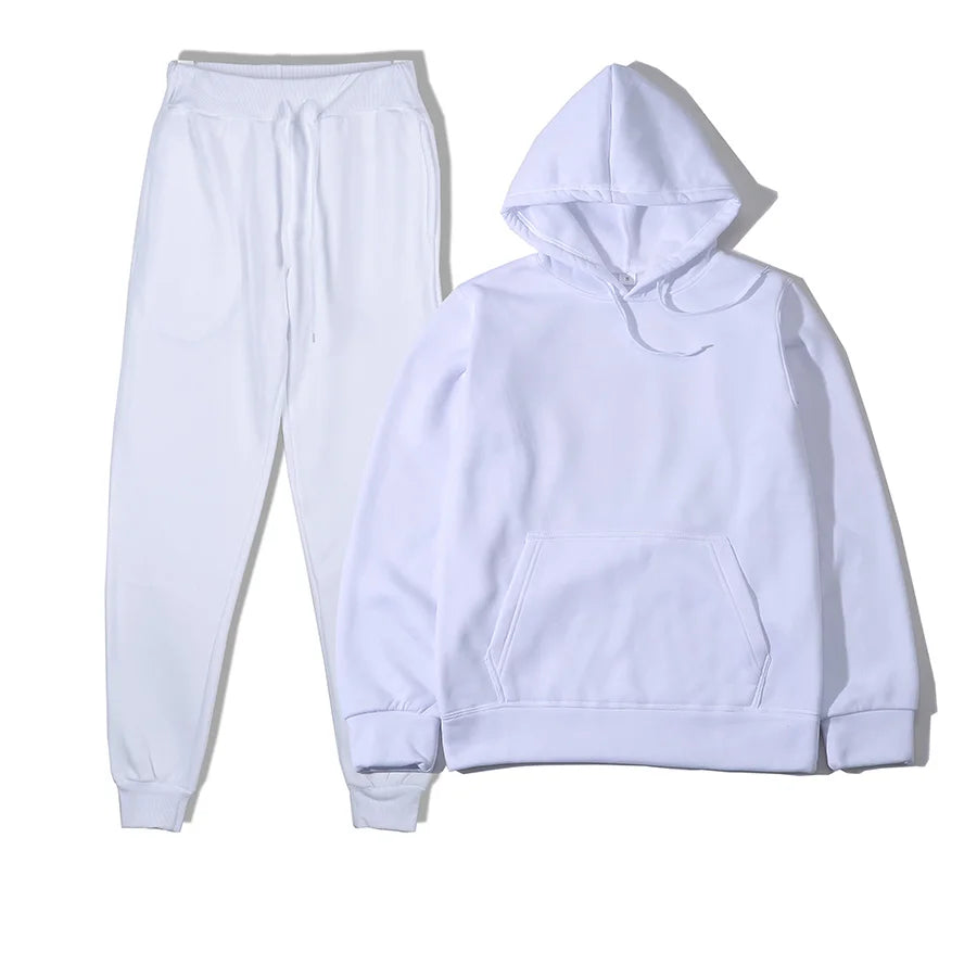 Men's Autumn and Winter New Solid Color Hoodie+pants Two-piece Set Fashionable Casual Sports Set Size S-3XL Men's Tracksuit
