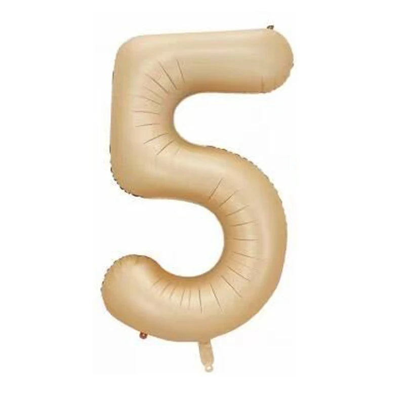 32/40inch Cream Caramel Big Number Foil Balloons 0 1 2 3 4 5 6 7 8 9 Balls White Color Wedding Birthday Party Decor Baby Shower