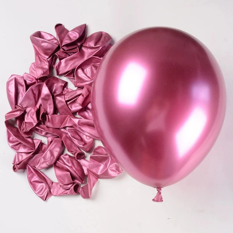 20/40pcs Metallic Balloon Gold Pink Blue Helium Ball Wedding Adult Birthday Party Decoration Chrome Latex Baby Shower Globos