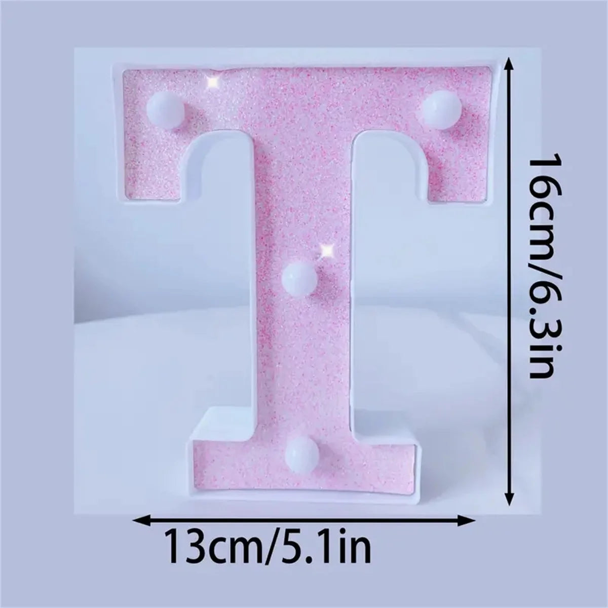 1PC Pink English letter and number lights, proposal and confession, birthday party atmosphere, surprise scene, decoration lights