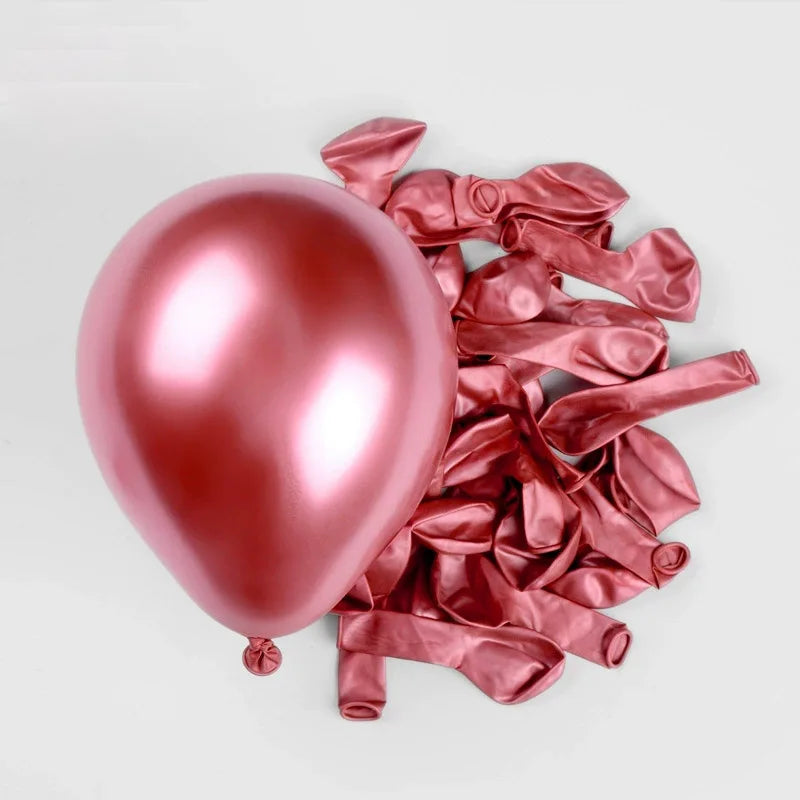 20/40pcs Metallic Balloon Gold Pink Blue Helium Ball Wedding Adult Birthday Party Decoration Chrome Latex Baby Shower Globos