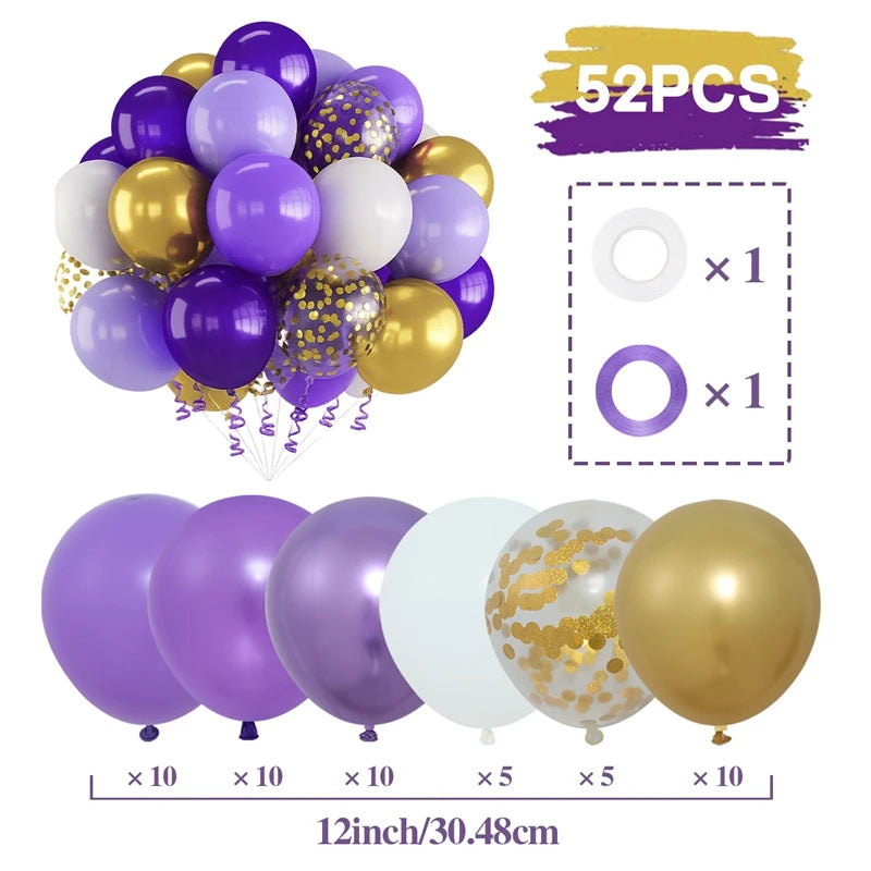 31/36/37/51/101Pcs Metallic Balloons Pearl Latex Balloon Gold Confetti Balloons for Birthday Weddings Baby Shower Party Decor