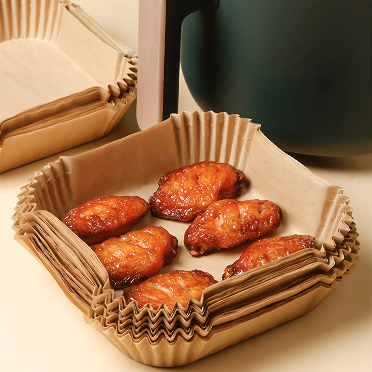 30/50/100Pcs Air Fryer Disposable Paper Non-Stick Airfryer Baking Papers Round Air-Fryer Paper Liners Paper Kitchen Accessories