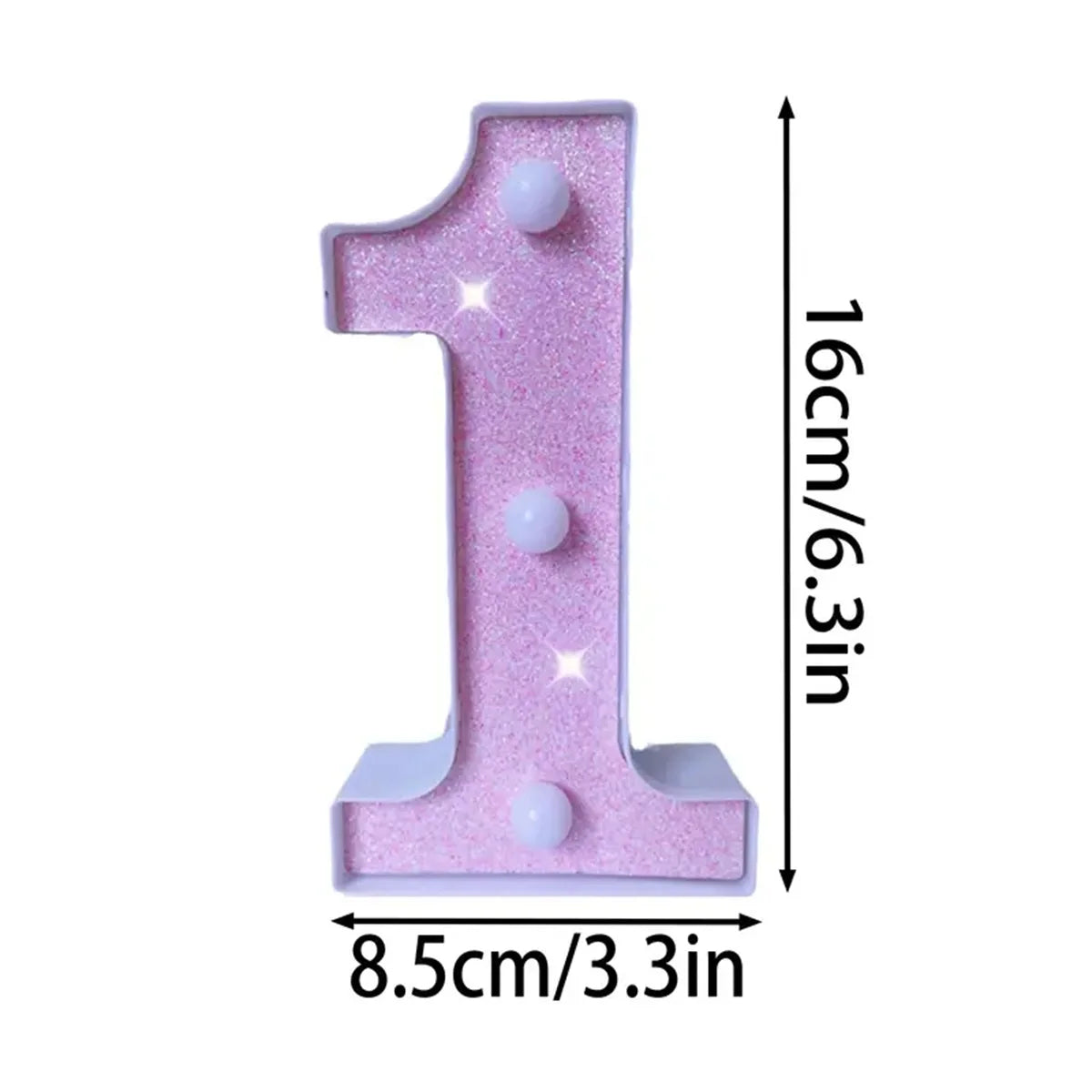 1PC Pink English letter and number lights, proposal and confession, birthday party atmosphere, surprise scene, decoration lights