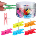 20Pcs/Box Clips Push Pin with Wooden Decorative Clips Durable Wooden Office School Stationery Thumb Tacks For Cork Blackboard