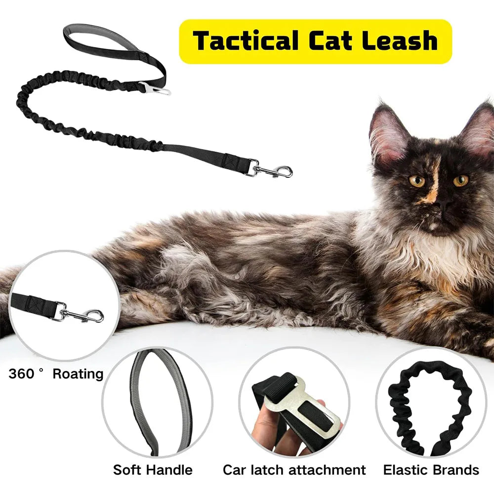 Tactical Cat Dog Harness Leash For Working Adjustable Pet Vest Harness Soft Mesh Training Puppy Straps with Handle For Large Cat