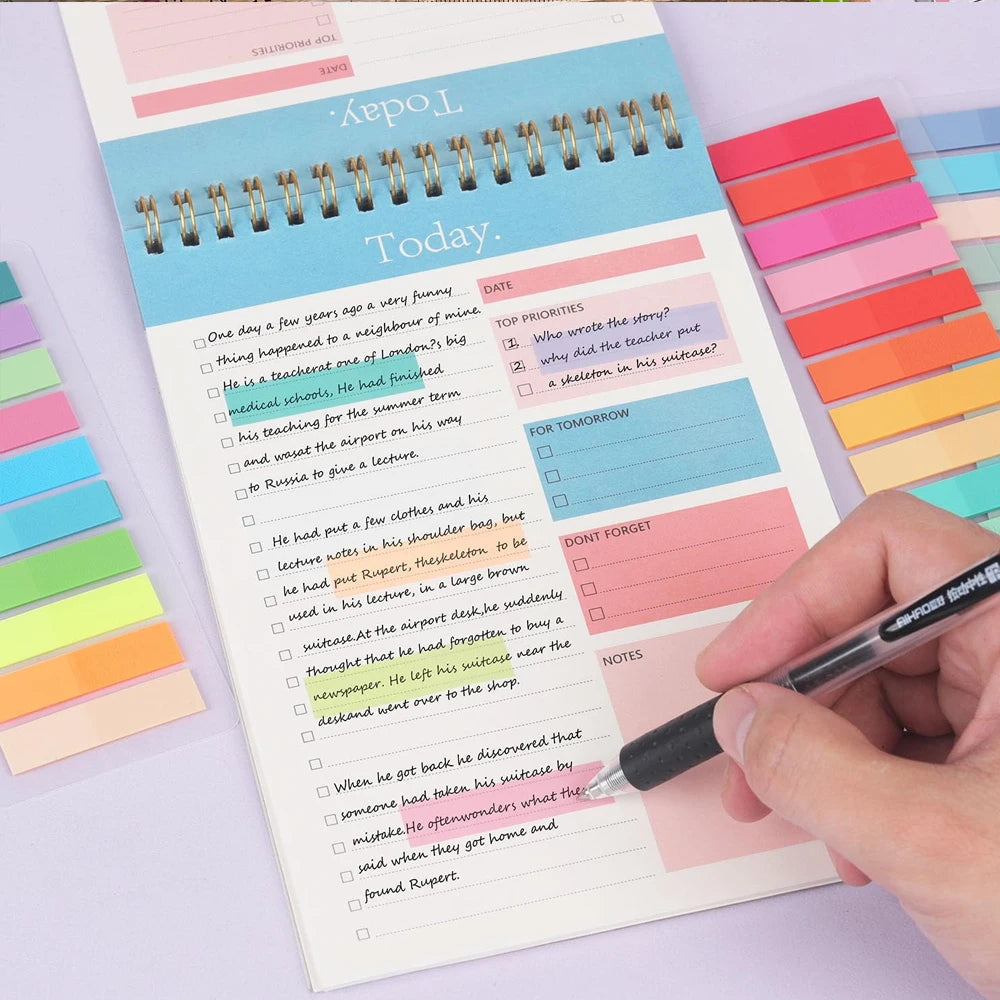 200-14400Sheets Transparent Index Creative Memo Pads Sticky Note Book Tabs Office School Stationery Self-Adhesive Stickers