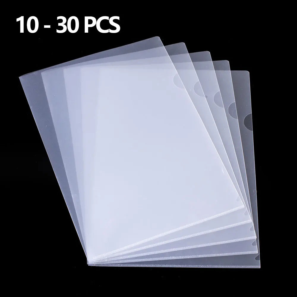 10 to 30 PCS A4 File Folder Desk Organizer Stationery Clear Folder for Documents Office school supplies