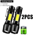 High Strong Power LED Flashlight Built-in Battery Rechargeable with Pen Clip Torch Outdoor Camping Emergency Lantern