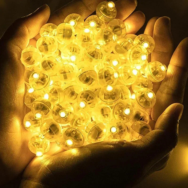 100/10Pcs Mini LED Balloon Light Colorful Flashing Luminous Tumbler Ball Lamp Lantern Light Christmas Wedding Party Decorations
