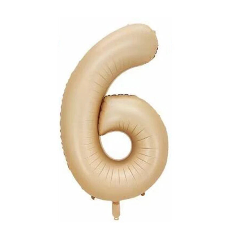 32/40inch Cream Caramel Big Number Foil Balloons 0 1 2 3 4 5 6 7 8 9 Balls White Color Wedding Birthday Party Decor Baby Shower