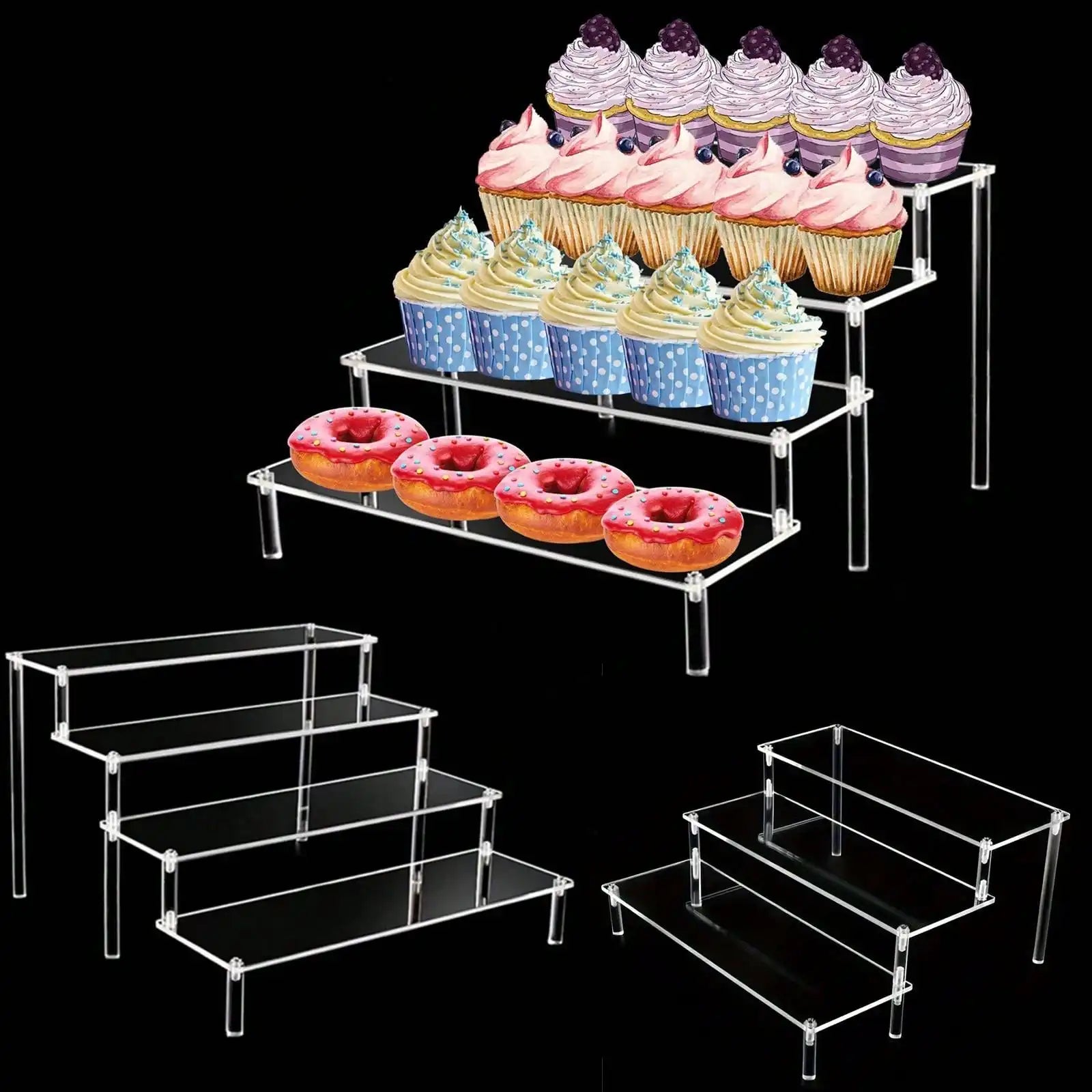 1/2/3/4Tier Cupcake Display Stand Decoration Stand Shelf Risers Cake Dessert Shelves for Party Dessert Plate  Cake Stands